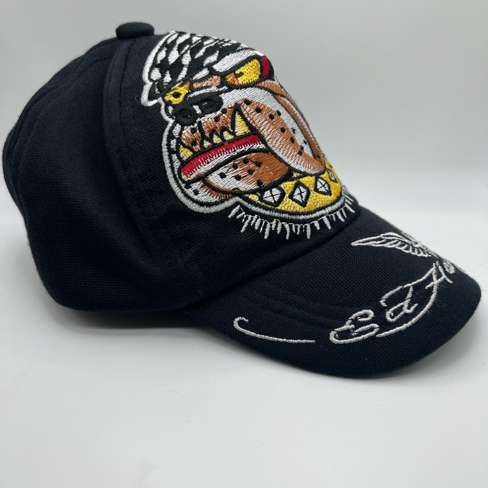 Ed Hardy Kids Bulldog Black Hat Boys Hat Dog Pattern - Picture 2 of 3